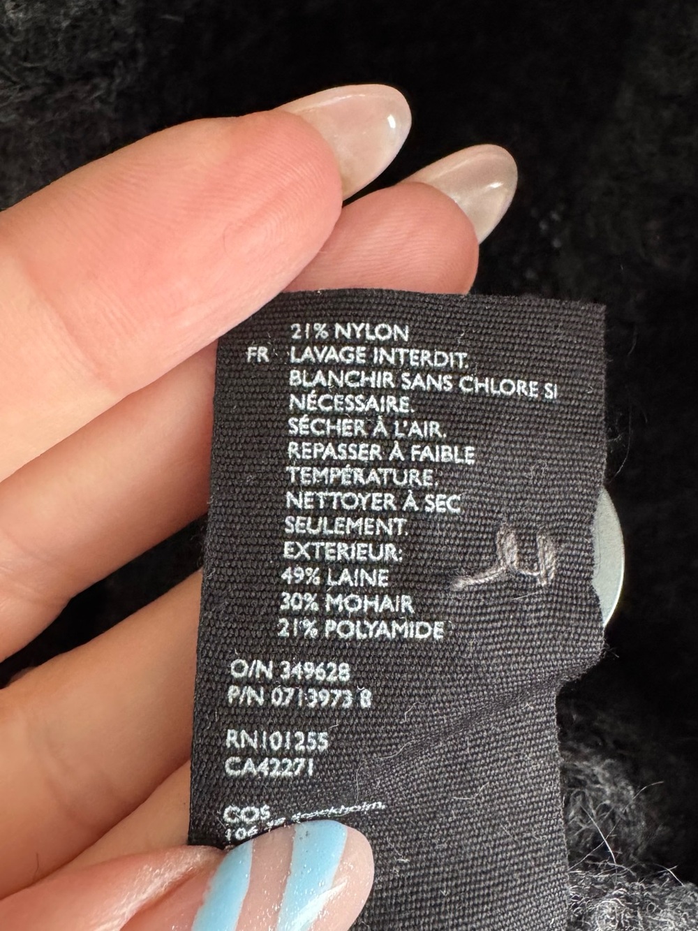 COS Dark Charcoal Open-Front Women's Cardigan - Picture 4 of 6